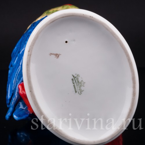 Фарфоровая статуэтка птицы Попугай красный Ара, Rosenthal, Германия, 1920-30 гг.
