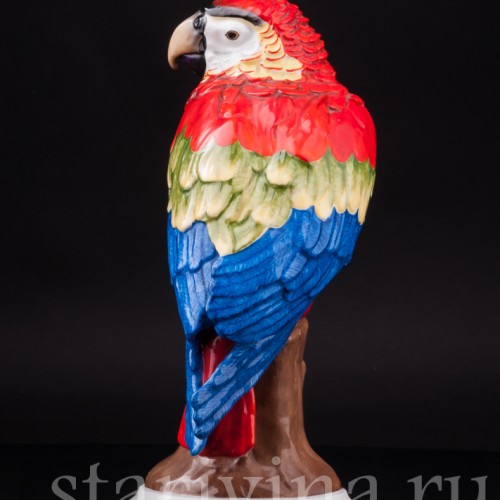 Фарфоровая статуэтка птицы Попугай красный Ара, Rosenthal, Германия, 1920-30 гг.