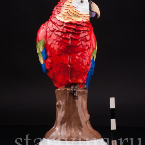 Фарфоровая статуэтка птицы Попугай красный Ара, Rosenthal, Германия, 1920-30 гг.