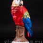 Фарфоровая статуэтка птицы Попугай красный Ара, Rosenthal, Германия, 1920-30 гг.