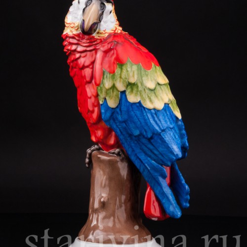 Фарфоровая статуэтка птицы Попугай красный Ара, Rosenthal, Германия, 1920-30 гг.