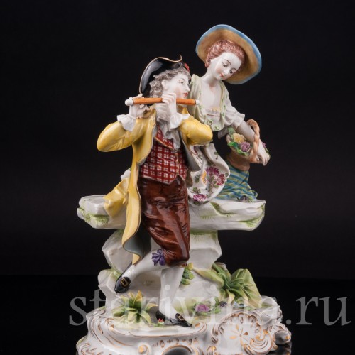 Фарфоровая статуэтка Пасторальная пара, Volkstedt, Германия, 1908-12 гг.