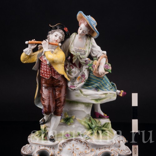 Фарфоровая статуэтка Пасторальная пара, Volkstedt, Германия, 1908-12 гг.