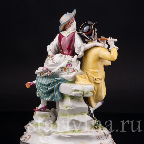 Фарфоровая статуэтка Пасторальная пара, Volkstedt, Германия, 1908-12 гг.