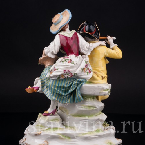 Фарфоровая статуэтка Пасторальная пара, Volkstedt, Германия, 1908-12 гг.