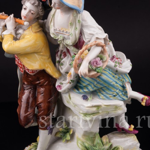Фарфоровая статуэтка Пасторальная пара, Volkstedt, Германия, 1908-12 гг.