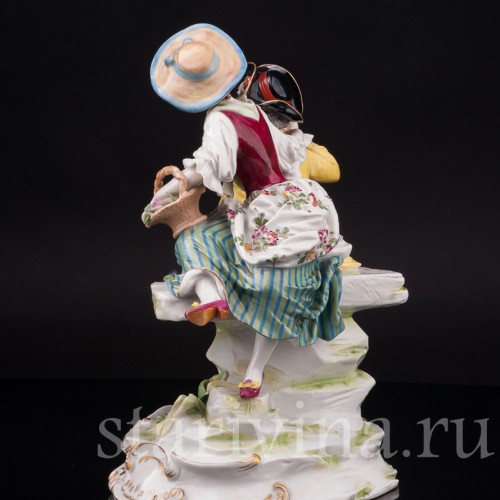 Фарфоровая статуэтка Пасторальная пара, Volkstedt, Германия, 1908-12 гг.