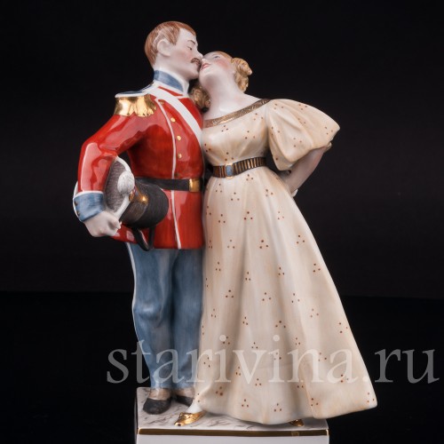 Фарфоровая статуэтка Солдат и Принцесса, Royal Copenhagen, Дания, 1980 гг.