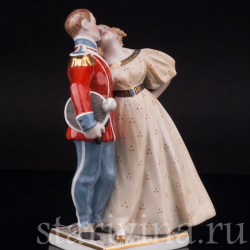 Фарфоровая статуэтка Солдат и Принцесса, Royal Copenhagen, Дания, 1980 гг.