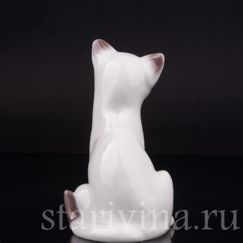 Фарфоровая фигурка Белый котёнок, Royal Copenhagen, Дания, кон. 20 в.