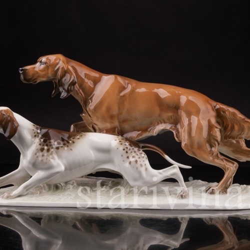 Фарфоровая композиция Охотничьи собаки, Hutschenreuther, Германия, 1970 гг.