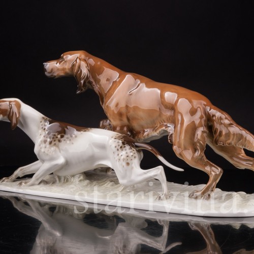 Фарфоровая композиция Охотничьи собаки, Hutschenreuther, Германия, 1970 гг.