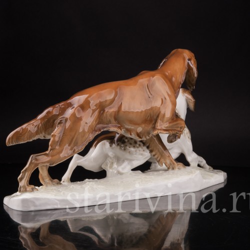 Фарфоровая композиция Охотничьи собаки, Hutschenreuther, Германия, 1970 гг.