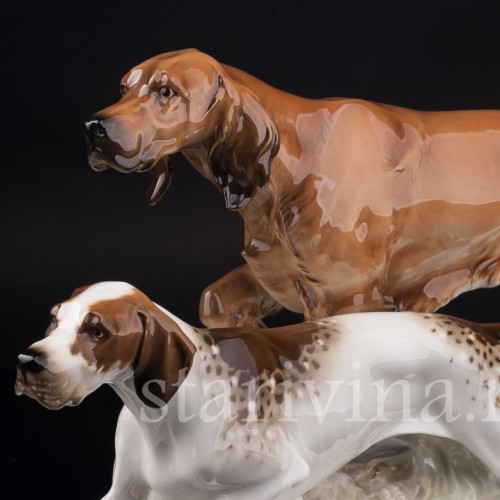 Фарфоровая композиция Охотничьи собаки, Hutschenreuther, Германия, 1970 гг.