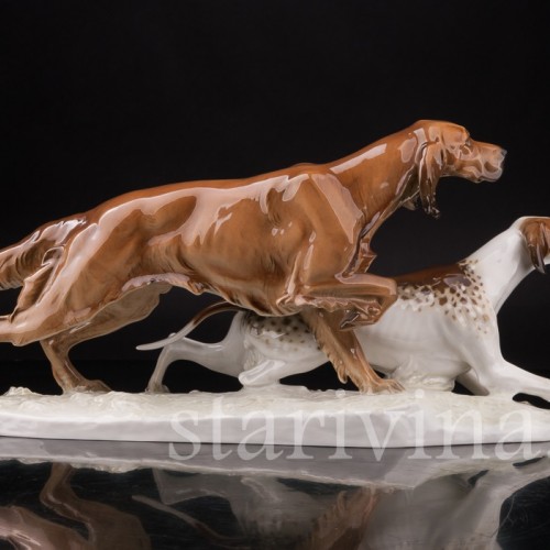 Фарфоровая композиция Охотничьи собаки, Hutschenreuther, Германия, 1970 гг.