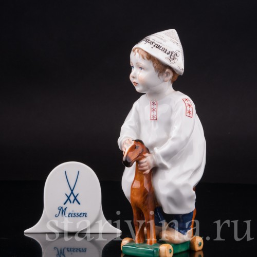 Фарфоровая статуэтка Мальчик с лошадкой, Meissen, Германия, 1951 г.