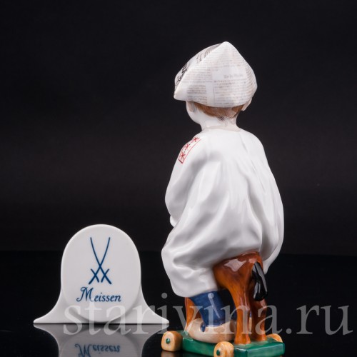 Фарфоровая статуэтка Мальчик с лошадкой, Meissen, Германия, 1951 г.