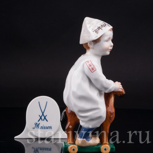 Фарфоровая статуэтка Мальчик с лошадкой, Meissen, Германия, 1951 г.