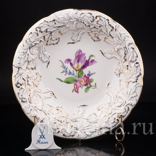 Декоративная тарелка из фарфора Тюльпан, Meissen, Германия, вт. пол. 20 в.