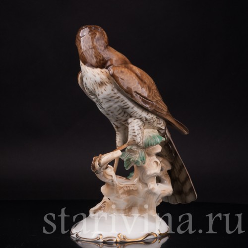 Фарфоровая статуэтка птицы Ястреб-перепелятник, Hutschenreuther, Германия, 1939-64 гг.