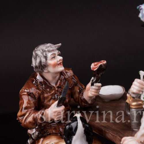 Фарфоровая композиция Мужская компания, Ernst Bohne Sohne, Германия, перв.пол. 20 в.