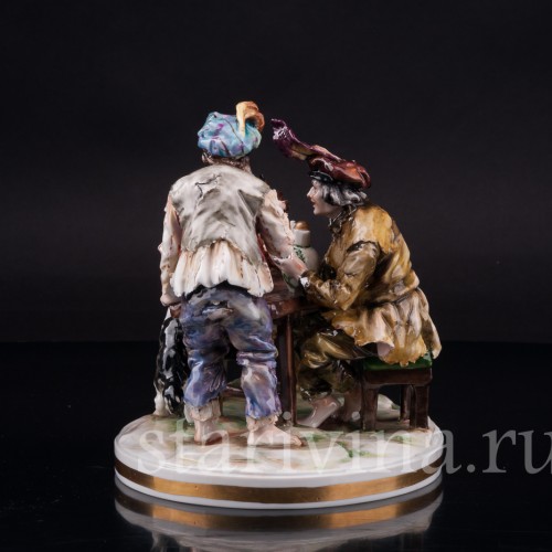 Фарфоровая композиция Мужская компания, Ernst Bohne Sohne, Германия, перв.пол. 20 в.