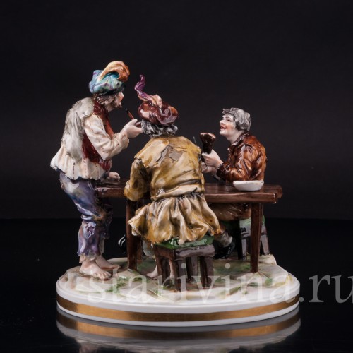 Фарфоровая композиция Мужская компания, Ernst Bohne Sohne, Германия, перв.пол. 20 в.