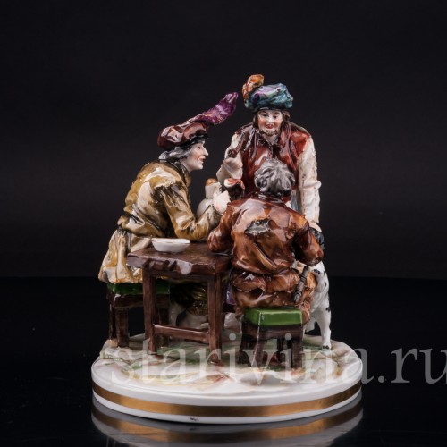 Фарфоровая композиция Мужская компания, Ernst Bohne Sohne, Германия, перв.пол. 20 в.