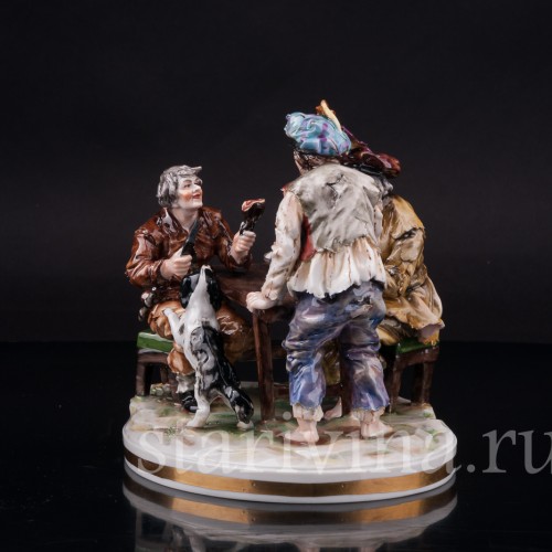 Фарфоровая композиция Мужская компания, Ernst Bohne Sohne, Германия, перв.пол. 20 в.