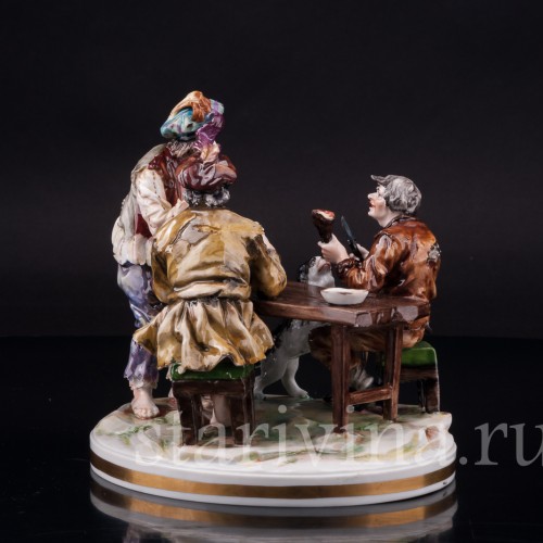 Фарфоровая композиция Мужская компания, Ernst Bohne Sohne, Германия, перв.пол. 20 в.