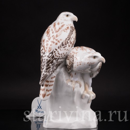 Фарфоровая статуэтка птицы Два кречета на скале, Meissen, Германия, 1924-33 гг.