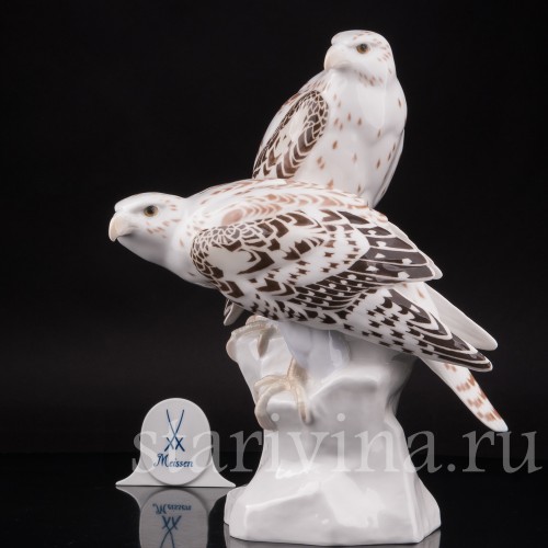 Фарфоровая статуэтка птицы Два кречета на скале, Meissen, Германия, 1924-33 гг.
