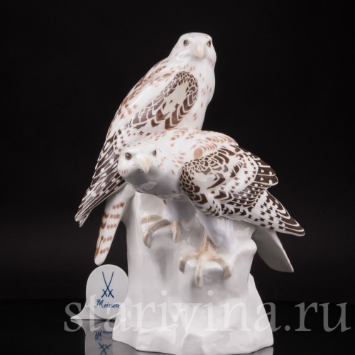 Фарфоровая статуэтка птицы Два кречета на скале, Meissen, Германия, 1924-33 гг.