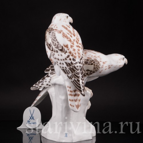 Фарфоровая статуэтка птицы Два кречета на скале, Meissen, Германия, 1924-33 гг.