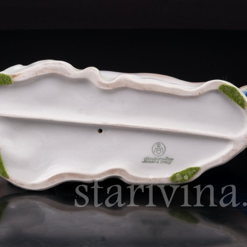 Фигурка птицы из фарфора Плывущий селезень, Metzler & Ortloff, Германия, 1930-72 гг.