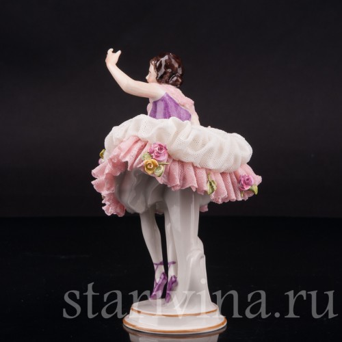 Фарфоровая статуэтка Балерина, кружевная, Volkstedt, Германия, сер. 20 в.