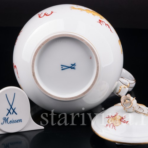 Фарфоровый чайник Жёлтый дракон, Meissen, Германия, 1924-33 гг.