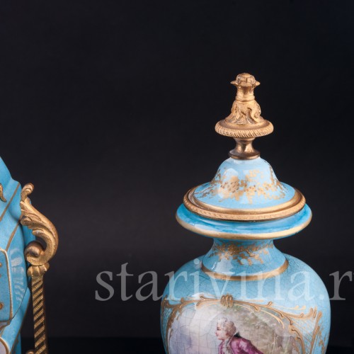 Фарфоровые Часы с вазонами, Франция, кон. 19 в.