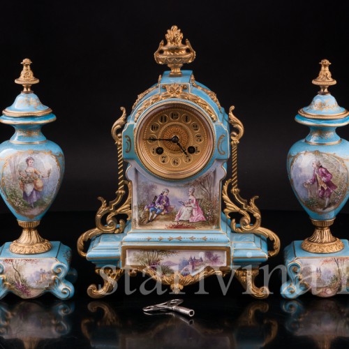 Фарфоровые Часы с вазонами, Франция, кон. 19 в.