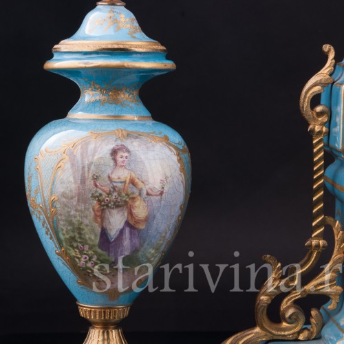 Фарфоровые Часы с вазонами, Франция, кон. 19 в.