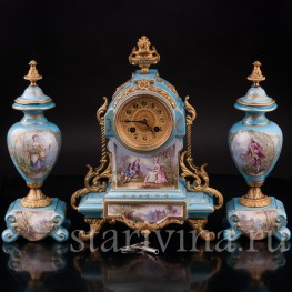 Фарфоровые Часы с вазонами, Франция, кон. 19 в.