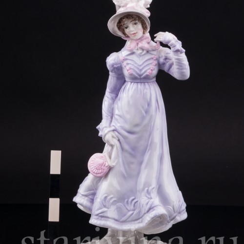Фарфоровая фигурка Барышня в сиреневом, Royal Worcester, Великобритания, 1988 г.
