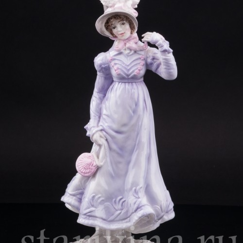 Фарфоровая фигурка Барышня в сиреневом, Royal Worcester, Великобритания, 1988 г.
