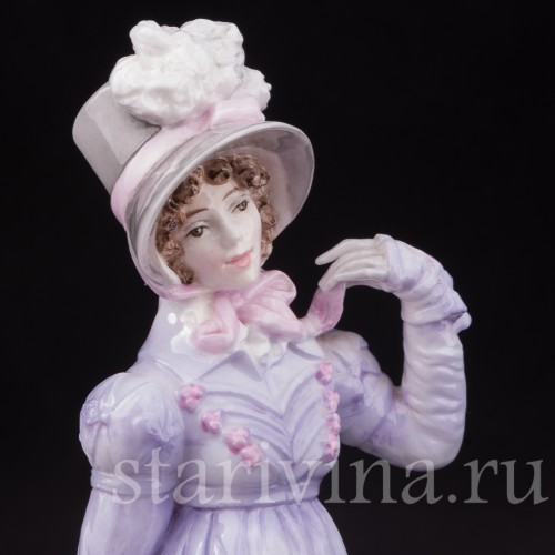 Фарфоровая фигурка Барышня в сиреневом, Royal Worcester, Великобритания, 1988 г.