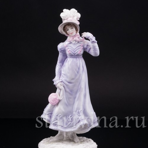Фарфоровая фигурка Барышня в сиреневом, Royal Worcester, Великобритания, 1988 г.