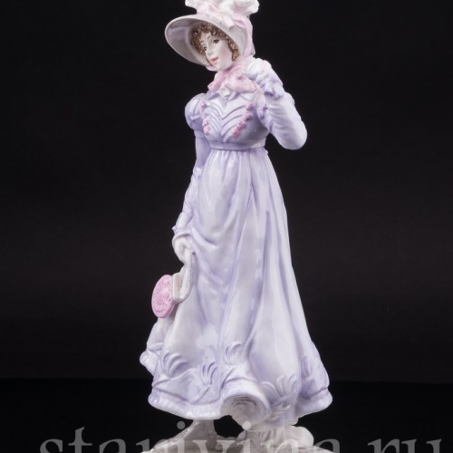 Фарфоровая фигурка Барышня в сиреневом, Royal Worcester, Великобритания, 1988 г.