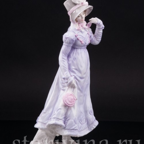 Фарфоровая фигурка Барышня в сиреневом, Royal Worcester, Великобритания, 1988 г.