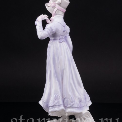 Фарфоровая фигурка Барышня в сиреневом, Royal Worcester, Великобритания, 1988 г.