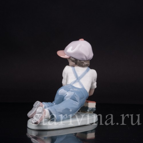 Фарфоровая фигурка Мальчик с паровозиком, Lladro, Испания, 1992 г.