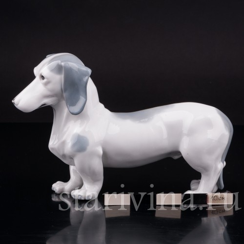 Статуэтка собаки из фарфора Такса, Metzler & Ortloff, Германия, 1890-45 гг.